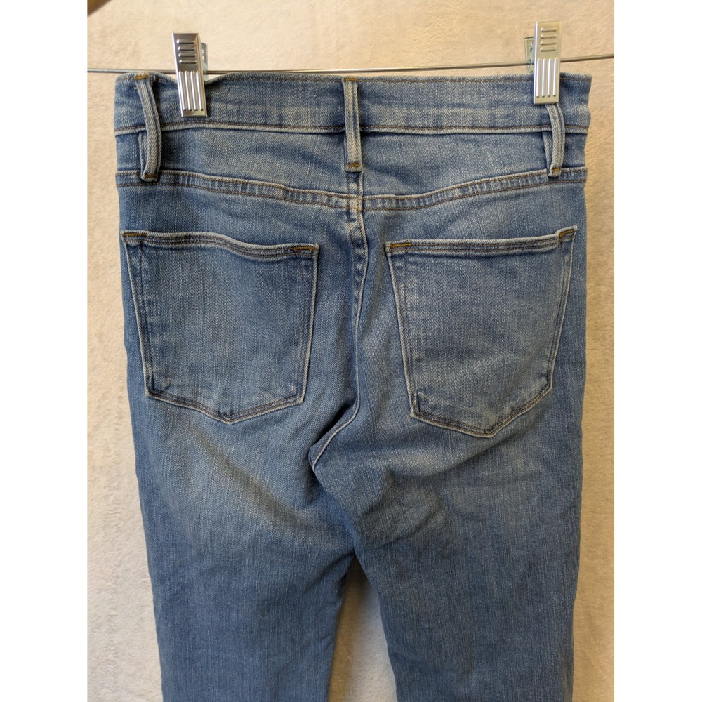 Frame Le High Straight Jeans Women's 25 Blue Distressed Laskey Rips - Picture 6 of 11